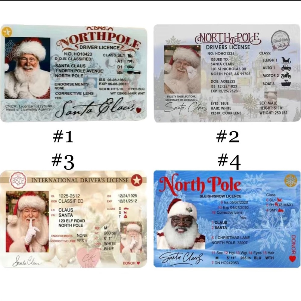 NEW Santa Clause Driver’s License